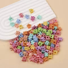100 PCS Mini Flower Hair Claw Clips For Kid