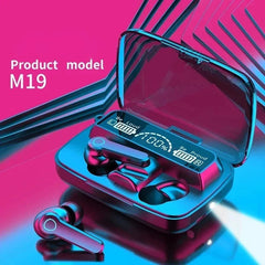 M19 Headset TWS Earphone, Intelligent Touch Control Wireless Bluetooth-compatible Headphones Waterproof LED Display