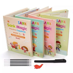 Magic book Practice [Pack of 4] | Tracing Handwriting First Preschool Baby Learning Books for Kids