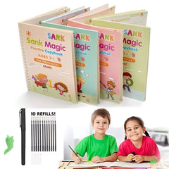 Magic book Practice [Pack of 4] | Tracing Handwriting First Preschool Baby Learning Books for Kids
