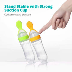 Silicone Baby Spoon Squeezing Feeding Bottle