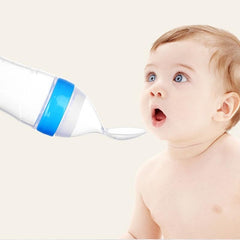Silicone Baby Spoon Squeezing Feeding Bottle