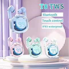 Wireless Bluetooth Headset Transparent ENC Headphones